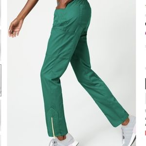 Jaanuu Hunter Green Moto Style Scrub Pants